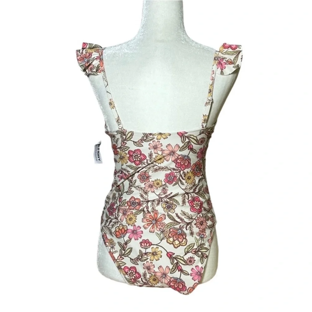 Old Navy Square-Neck Ruffled Strap French-Cut One-Piece Swimsuit NWT MEDIUM - Picture 7 of 9